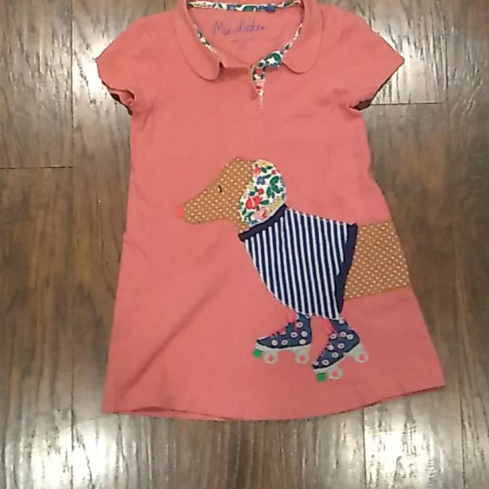 Mini Boden cotton applique dress 5-6